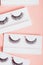 False Strip eyelashes in boxes