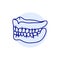 False teeth line icon. Dental prosthetic.