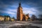 Falun - March 30, 2018: Falun cathedral in the center of the town of Falun in Dalarna, Sweden