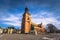 Falun - March 30, 2018: Falun cathedral in the center of the town of Falun in Dalarna, Sweden