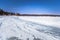 Falun - March 30, 2018: Skater lanes at the resort of Framby Udde near the town of Falun in Dalarna, Sweden