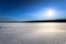 Falun - March 31, 2018: Panorama of the frozen lake of Framby Udde near the town of Falun in Dalarna, Sweden