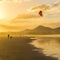 Famara beach at sunset, Lanzarote, Canary Islands, Spain