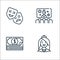 Fame line icons. linear set. quality vector line set such as woman, money, movie