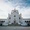 Famedio chapel facade at the Monumental Cemetery (Cimitero Monumentale), one of the main landmarks and tourist attractions of