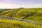 Famers field and fence lines. Kneehill County,Alberta,Canada