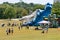 Families Enjoy A Giant Inflatable Shark Slide At Festival Playground