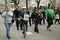 Families of the fallen FDNY firefighters who lost life at World Trade Center marching at the St. Patrick\'s Day Parade