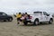 Families were playing on Ocean Shores