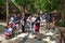 Families at the XCaret ecotourism park at the Mayan Riviera in Mexico