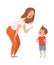 Family abuse. Woman son scream together. Family argue or quarrel. Isolated cartoon angry mother and boy vector