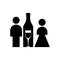 Family of alcoholics sign. Husband and wife drink alcohol. Social problem in society. Alcoholism disease