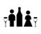 Family of alcoholics sign. Husband and wife drink alcohol. Social problem in society. Alcoholism disease