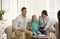 Family on appointment with child psychotherapist