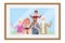 Family avatar cartoon character photo frame
