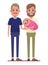 Family avatar cartoon character portrait