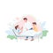 Family with baby flat color vector faceless character