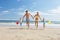 Family on beach vacation