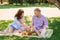 Family being together on vacation having a picnic