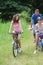 Family on a bicycle ride