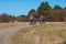 Family bicycling through the Danish Nature