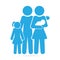Family blue icon flat style illustration