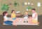 Family bonding flat color vector illustration