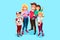 Family book character vector teens