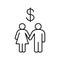 Family budget linear icon