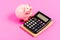 Family budget management. bookkeeping. financial report. piggy bank with calculator. Moneybox. business start up. saving