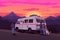 family camping road trip by wheel caravan rv enjoy traveling across country by house on wheels