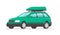 Family car station wagon with a roof rack. Vector illustration