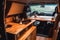 Family car suv conversion camper, interior conversion effect, Van life concept, ai generative