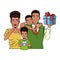 Family celebrating father day avatars