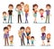 Family characters. Happy traditional families people relationship mother father kids grandma grandpa pet colorful