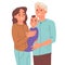 Family with child, mom and dad carrying newborn baby. Happy parents, babies with mother and father isolated flat cartoon vector