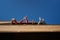 Family of children and mother claps her hands to thank the health system in Spain during the coronavirus outbreak