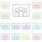 Family, cinema multi color icon. Simple thin line, outline vector of cinema icons for ui and ux, website or mobile application