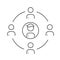 Family circle vector line icon.