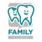 Family clinic dentist services teeth isolated icon