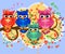 A family of colorful, bright, lovely cartoon owls on the branches of flowering trees. Moms, dads, children