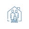 Family comfort line icon concept. Family comfort flat  vector symbol, sign, outline illustration.