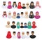 Family concept. Arab people generations at different ages. Muslim father, mother, grandmother, grandfather, son