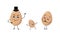 Family of cute egg characters with joyful emotions