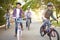 Family On Cycle Ride In Countryside