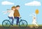 Family Cycling: Father, Mother and Child