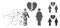 Family Divorce Shredded Pixel Halftone Icon