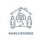 Family divorce vector line icon, linear concept, outline sign, symbol