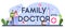 Family doctor typographic header. Healthcare, modern medicine