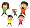 Family doing jumping jacks 2